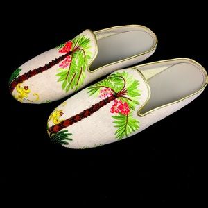 Tropical Motif Women’s Shoes Size 6 Linen